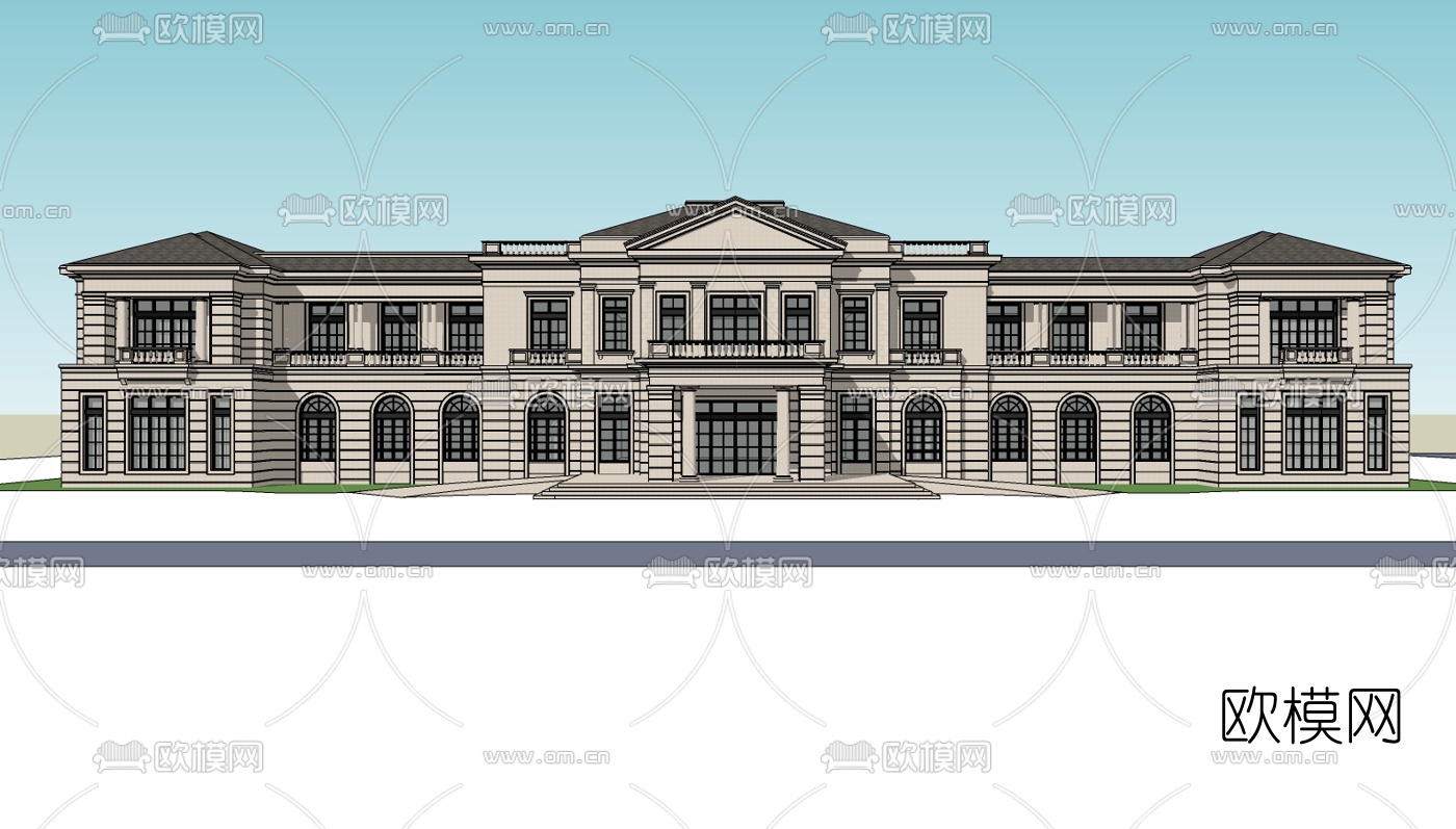 欧式休闲会所su模型下载（渲染图2）