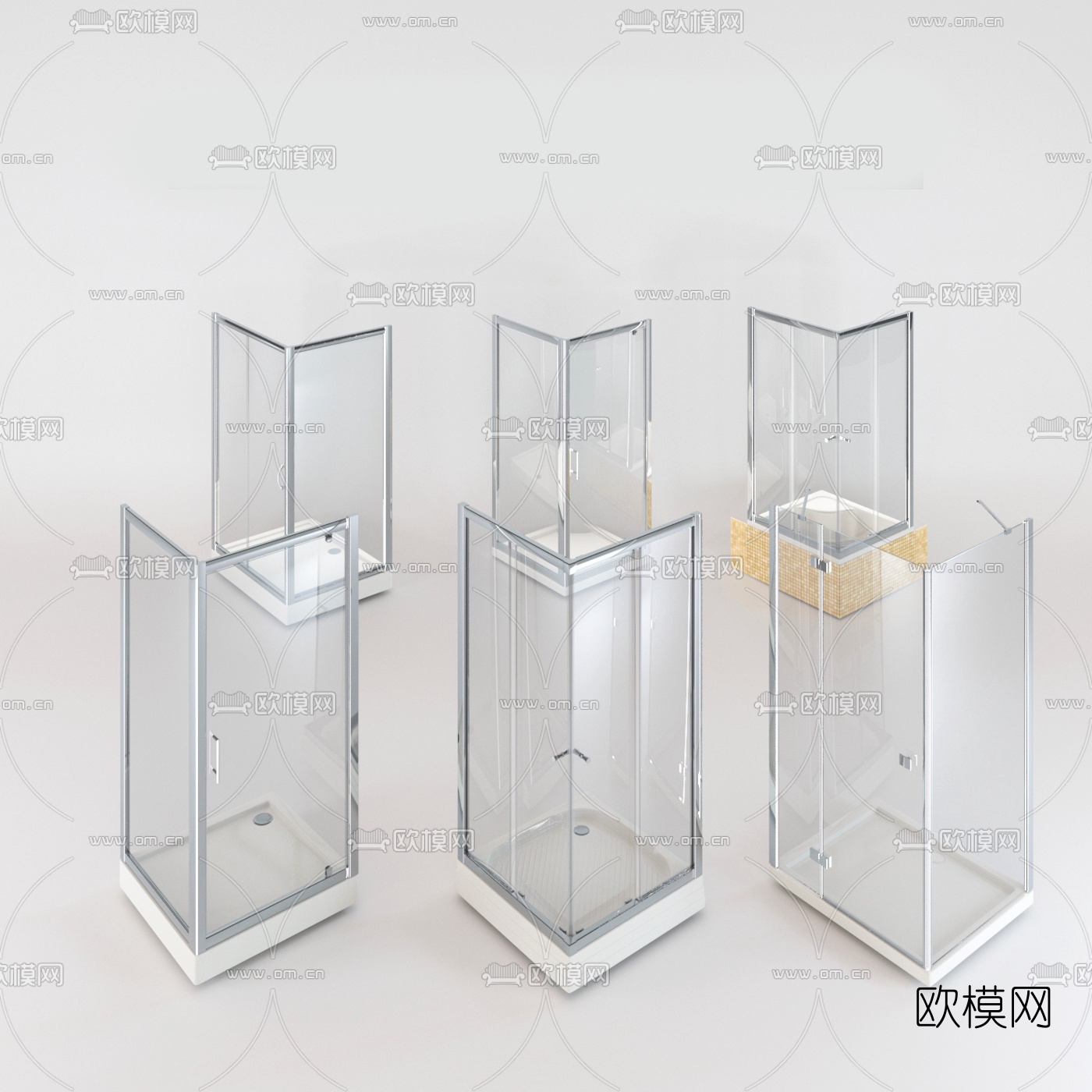 现代淋浴房组合3d模型