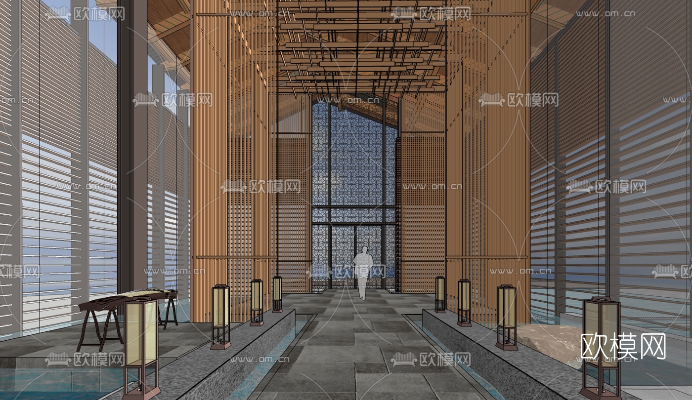现代禅意售楼中心免费su模型下载（渲染图3）