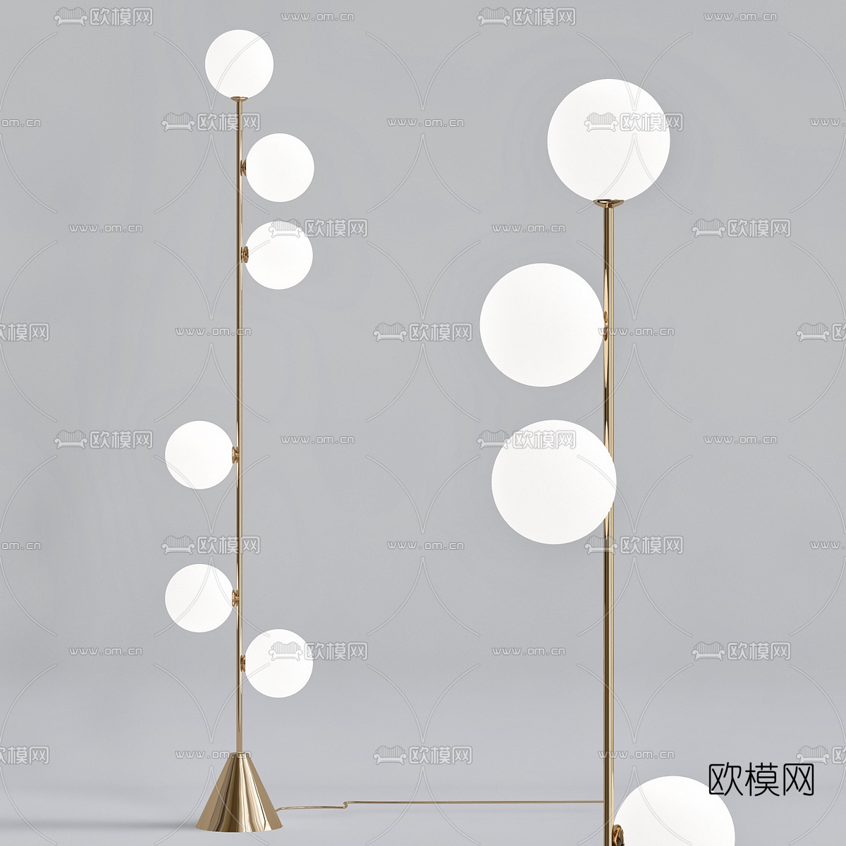 现代金属落地灯3d模型-免费3dmax模型库-欧模网