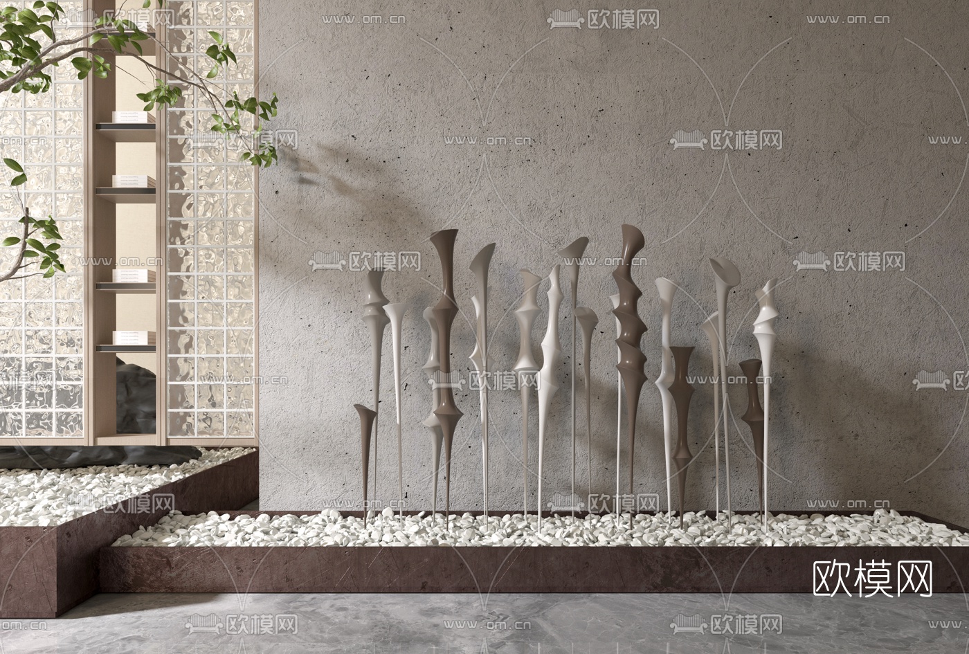 现代抽象雕塑3d模型下载