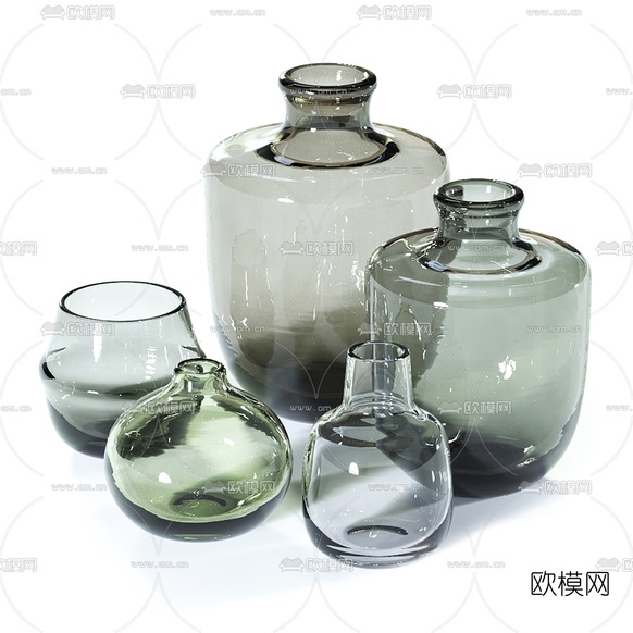 现代玻璃器皿容器3d模型下载