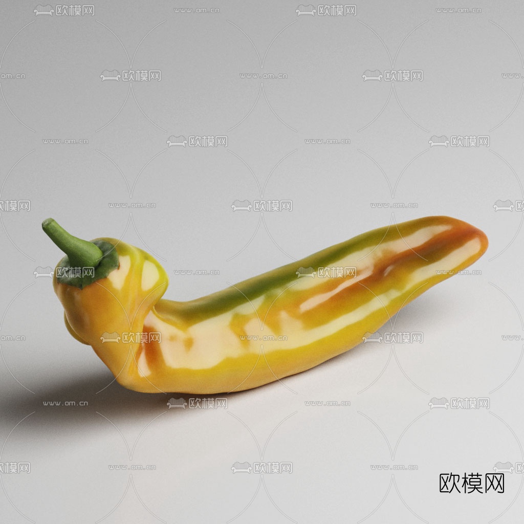 现代蔬菜辣椒3d模型下载（渲染图4）