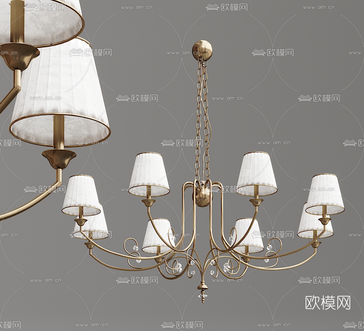 简欧金属吊灯3d模型下载