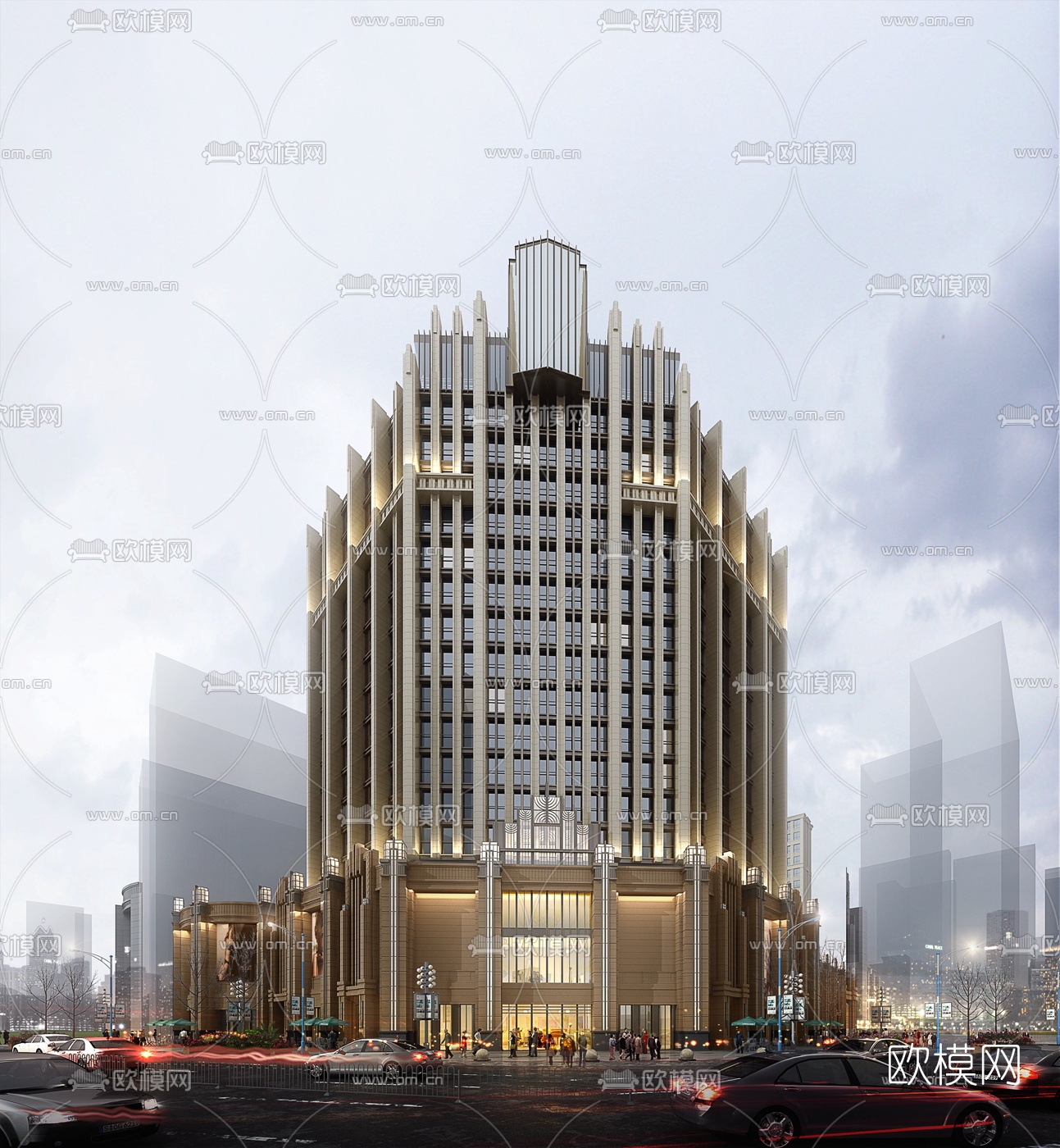 欧式酒店su模型下载（渲染图1）