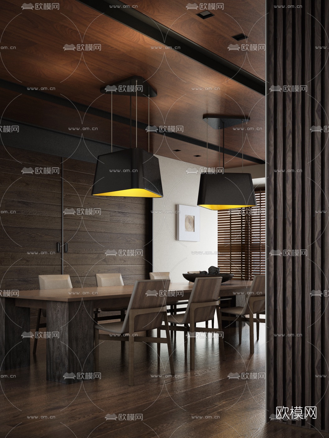 唐忠汉 现代餐厅3d模型
