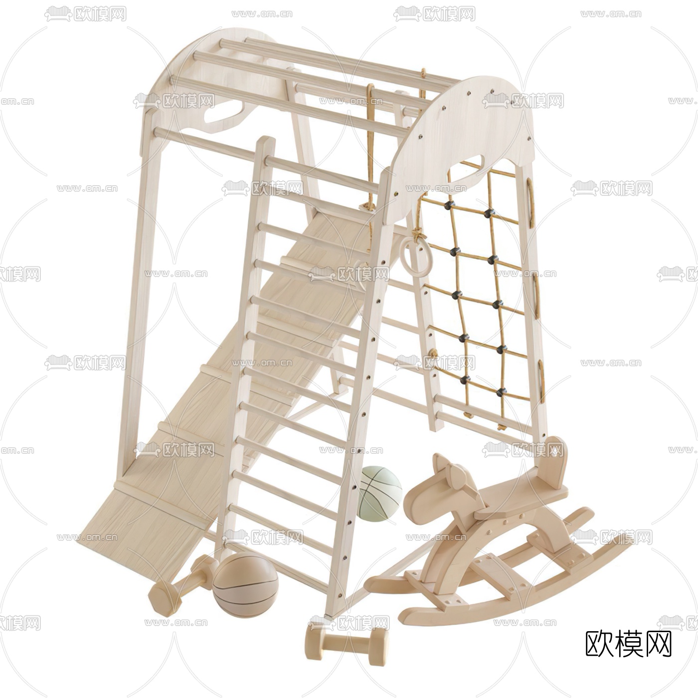 现代儿童运动器材3d模型