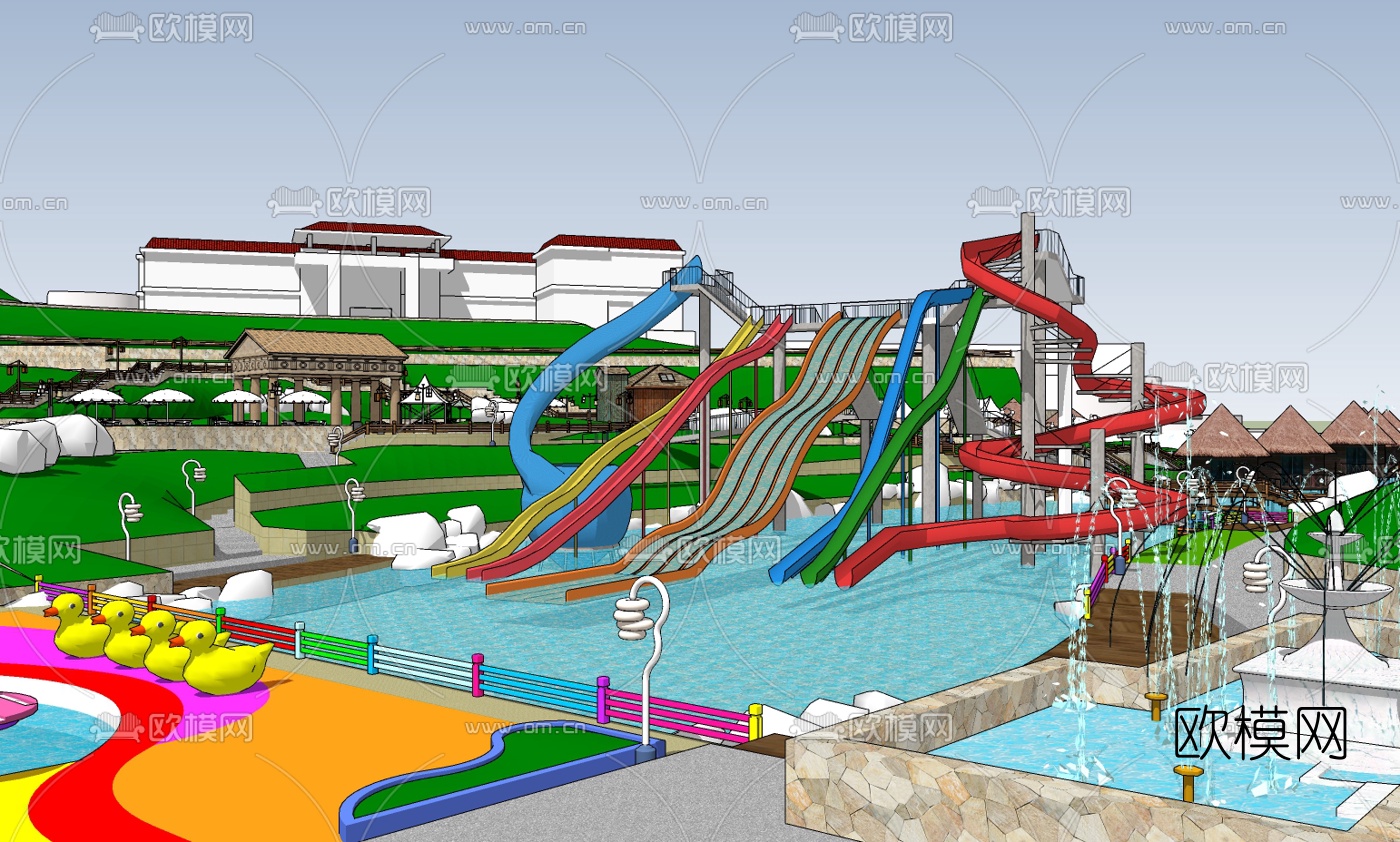 现代游乐场规划su模型下载（渲染图7）