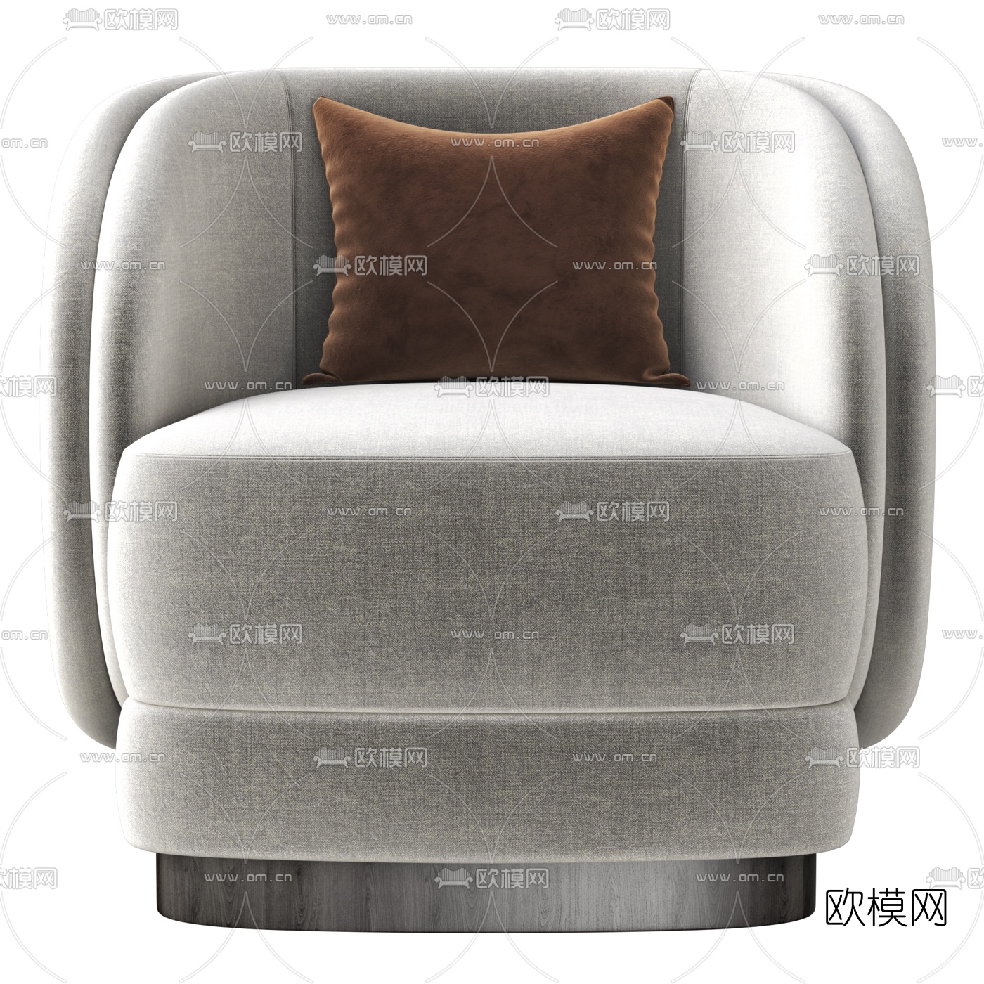 现代布艺单人沙发3d模型下载（渲染图2）