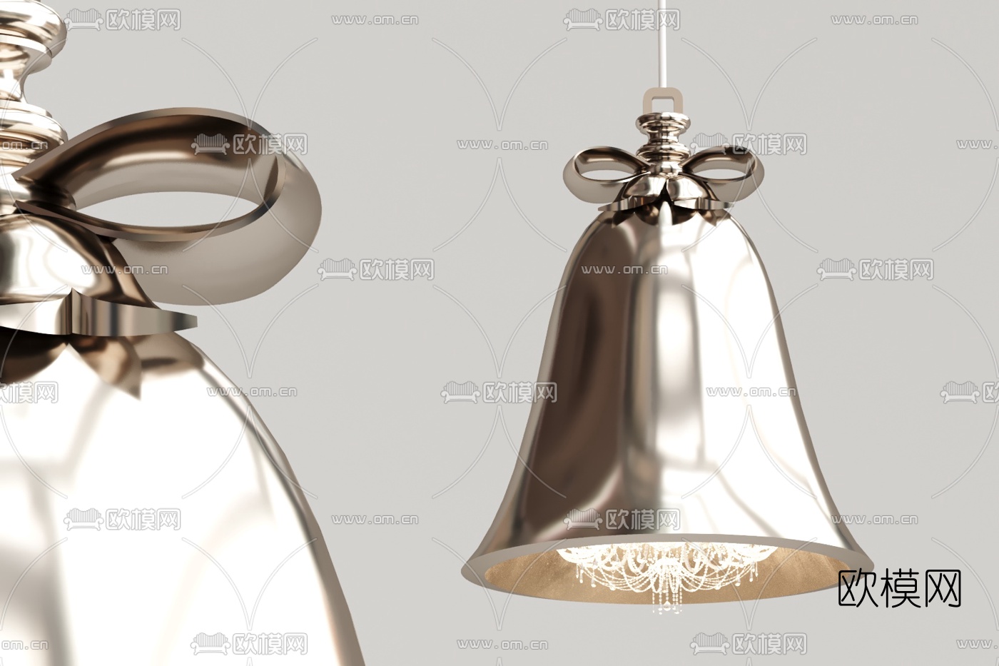 现代铃铛造型吊灯3d模型下载
