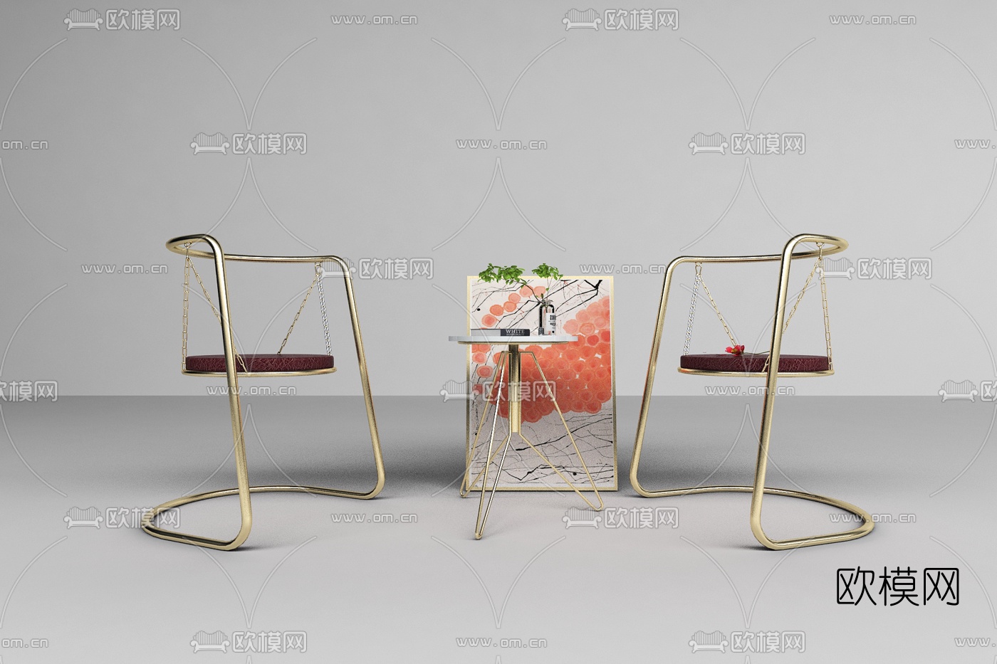 现代休闲桌椅3d模型