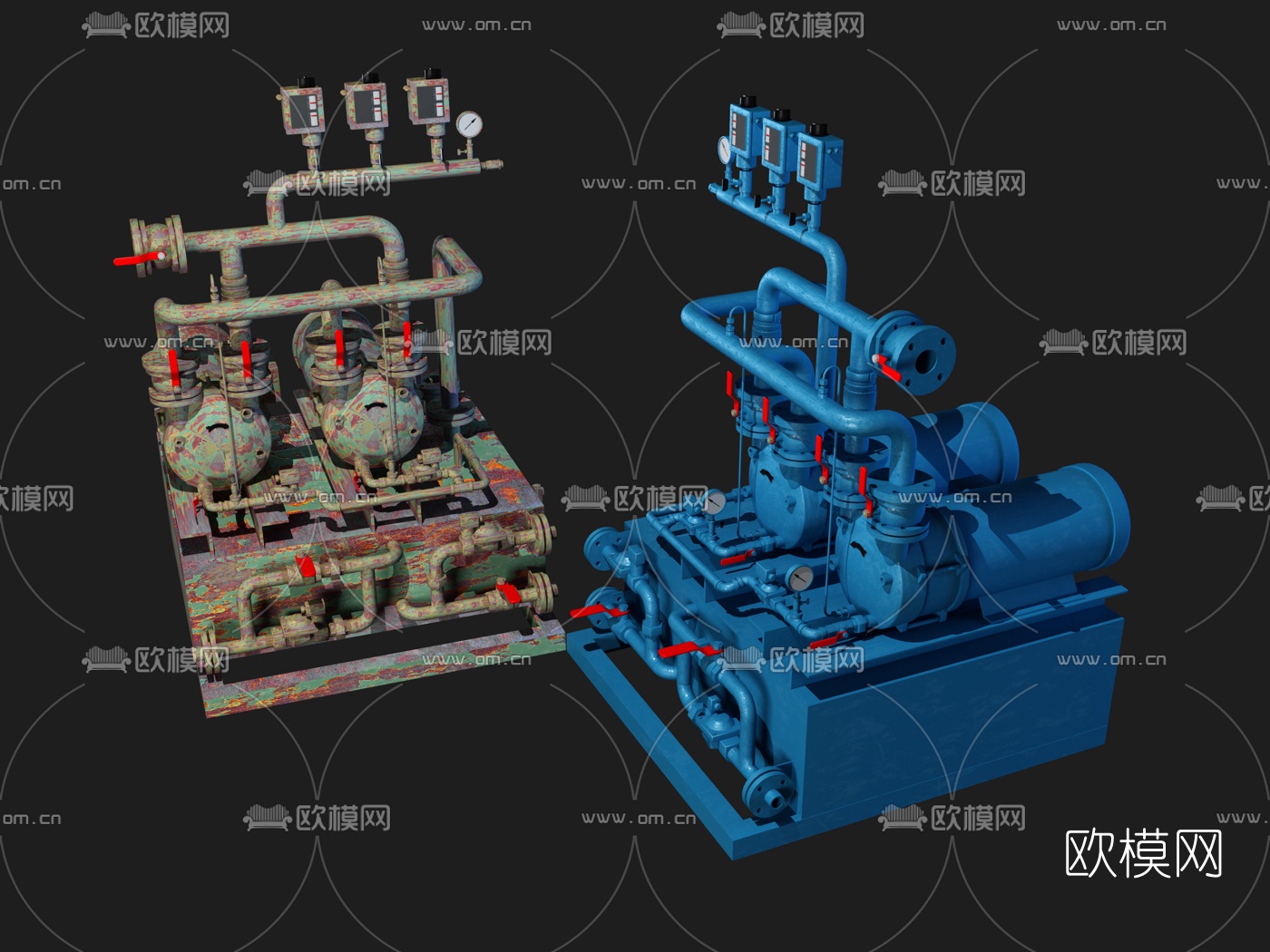 现代水管工业设备3d模型下载（渲染图4）