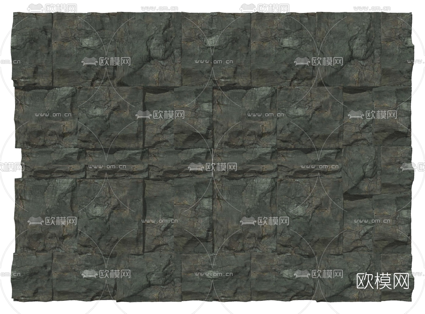 自然风石头背景墙su模型下载