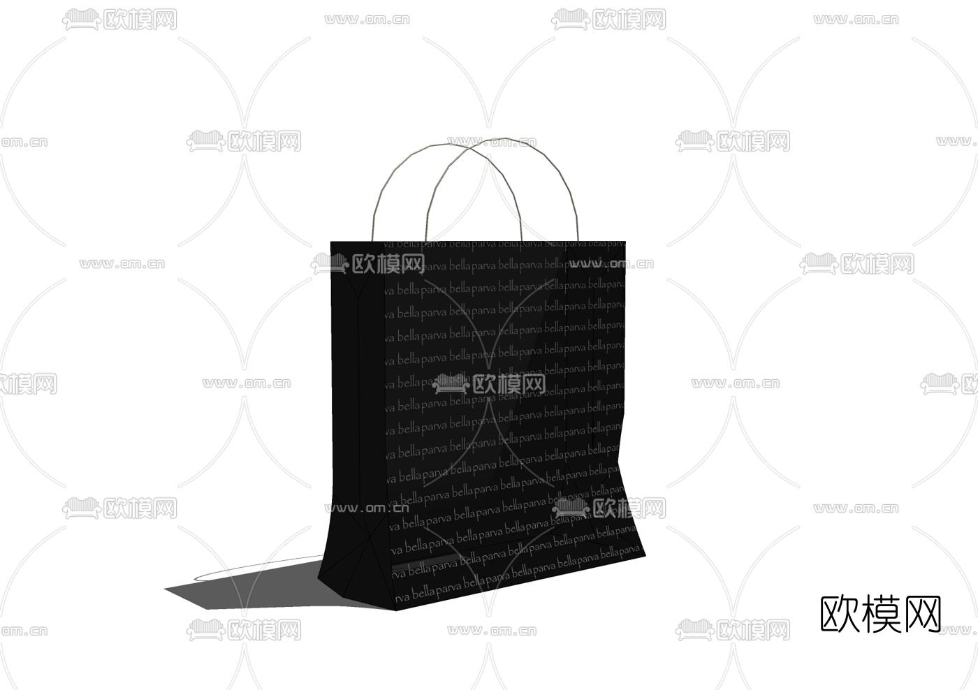 现代手提袋免费su模型下载
