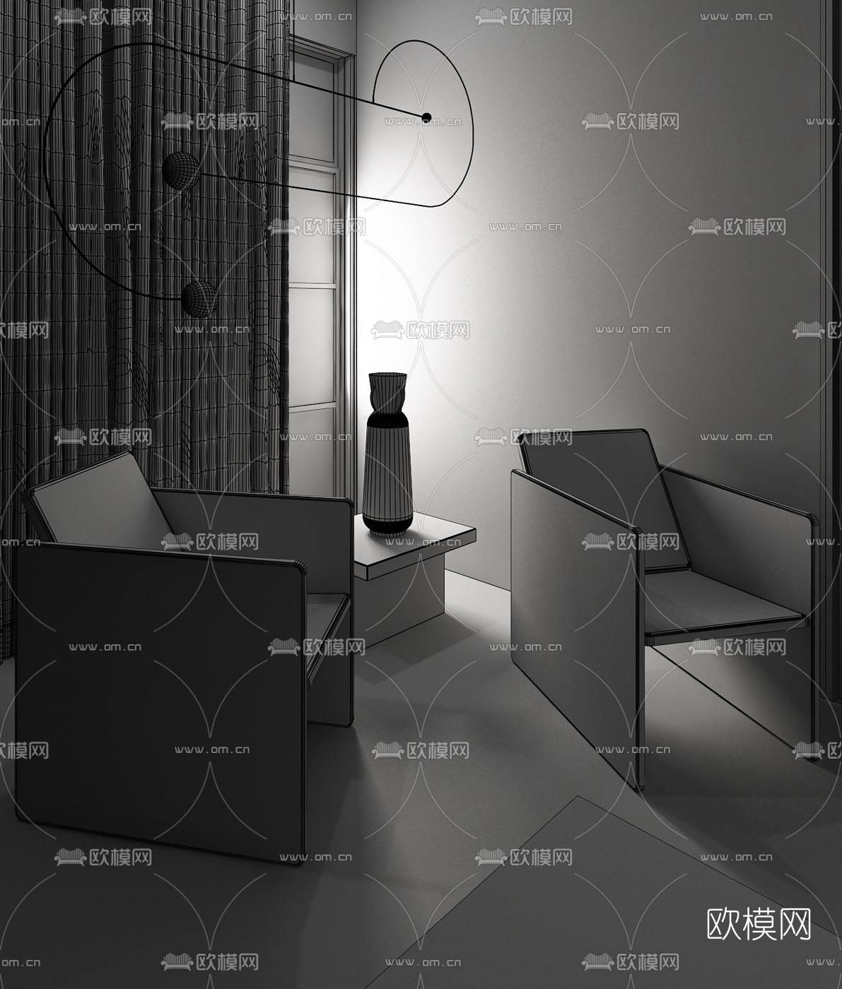 The Future Perfect设计 现代绿色休闲单人小沙发3d模型下载（渲染图2）