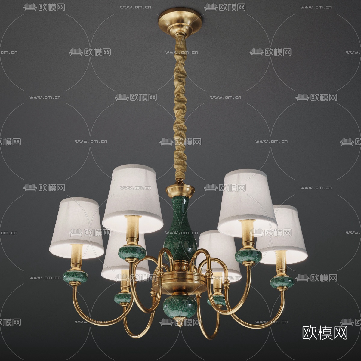 简欧时尚金属吊灯3D模型下载