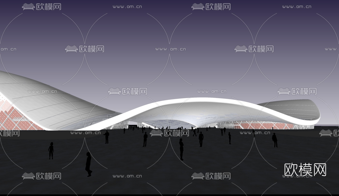 现代博物馆su模型下载（渲染图1）