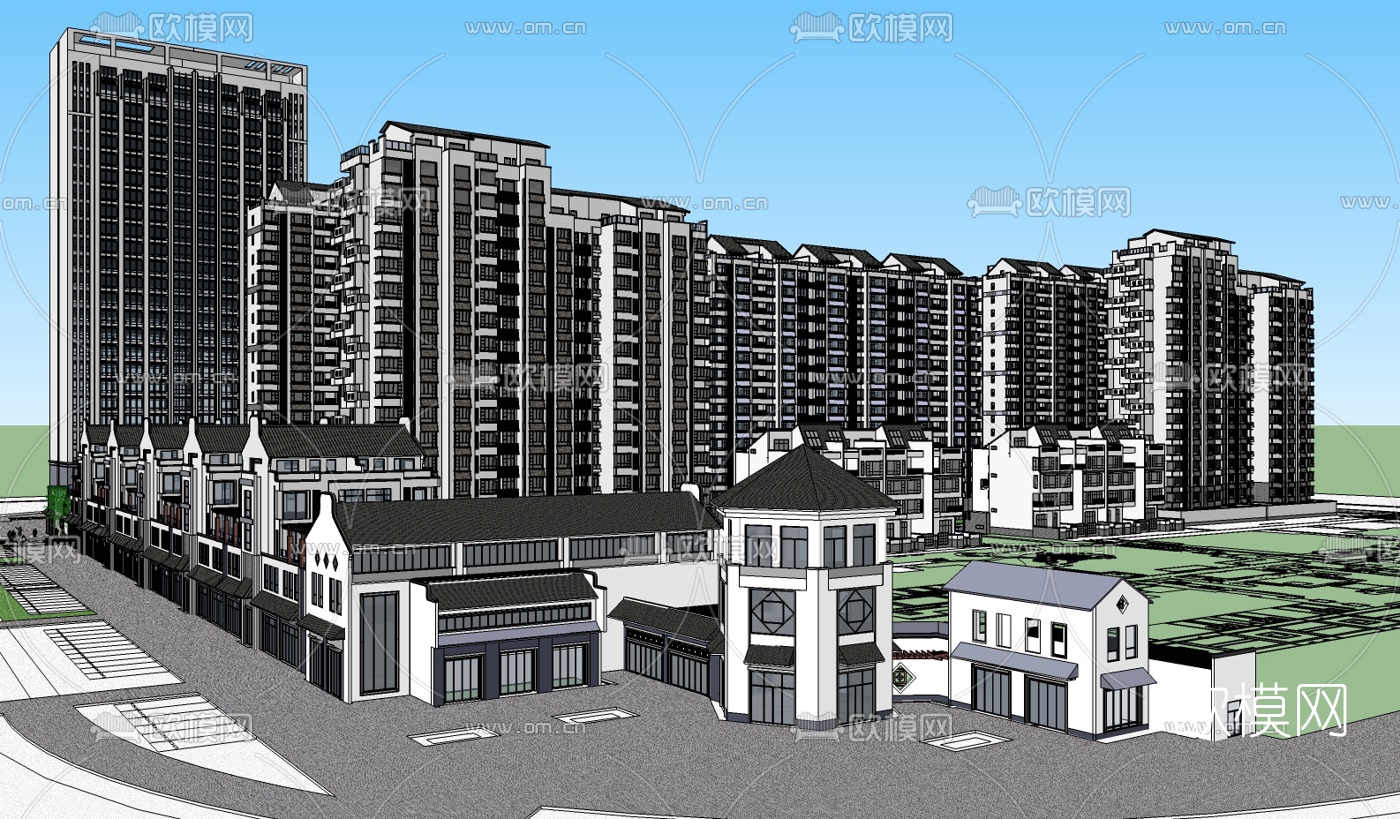 中式园林景观su模型下载（渲染图6）