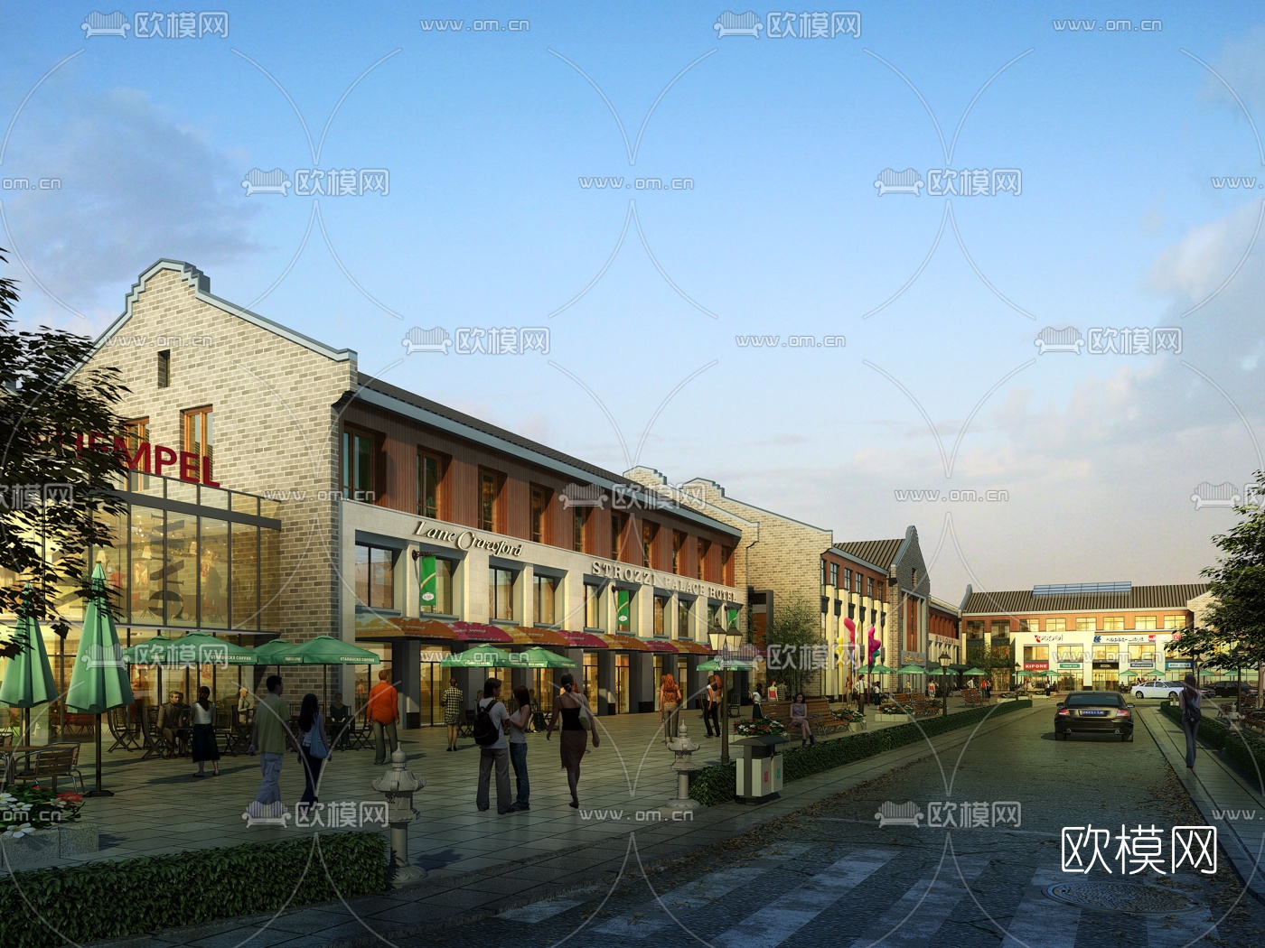 新中式商业街3d模型