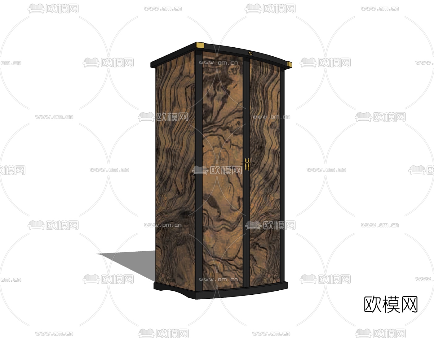 中式实木衣柜免费su模型下载