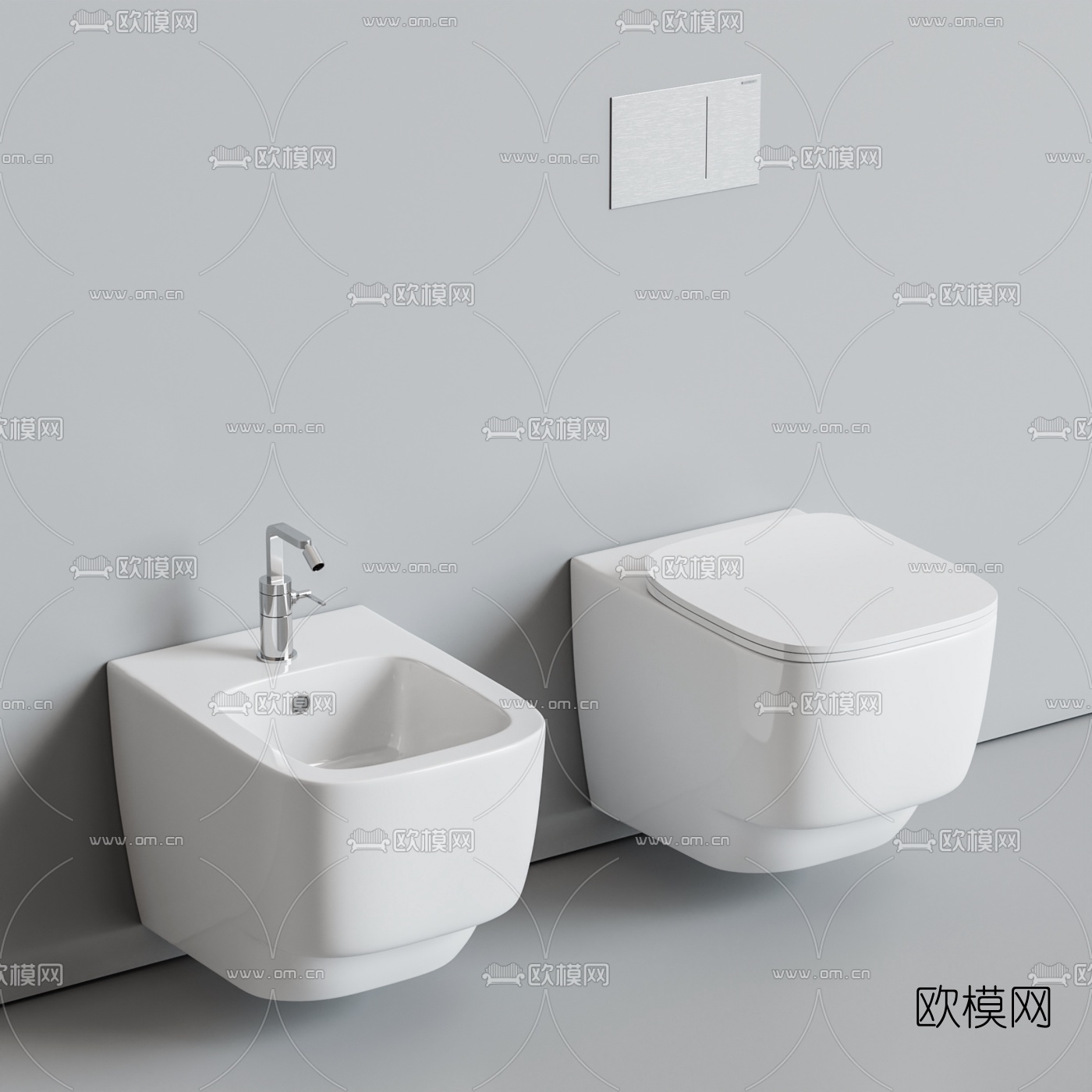现代马桶坐便器3d模型