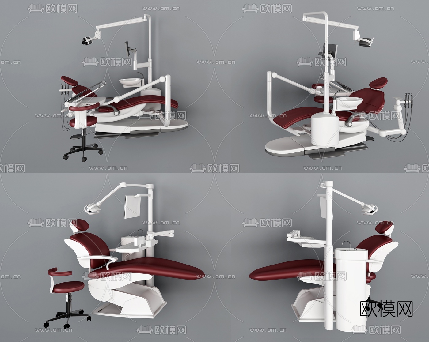 现代牙科诊疗机组合3d模型下载