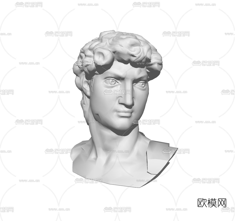 欧式人物头像雕塑免费su模型下载