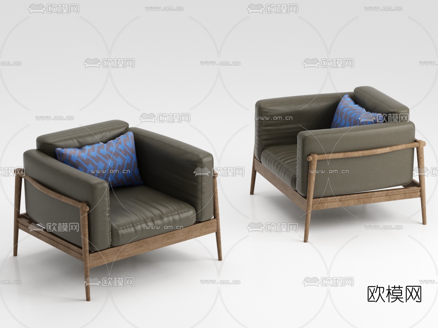现代单人沙发3d模型下载