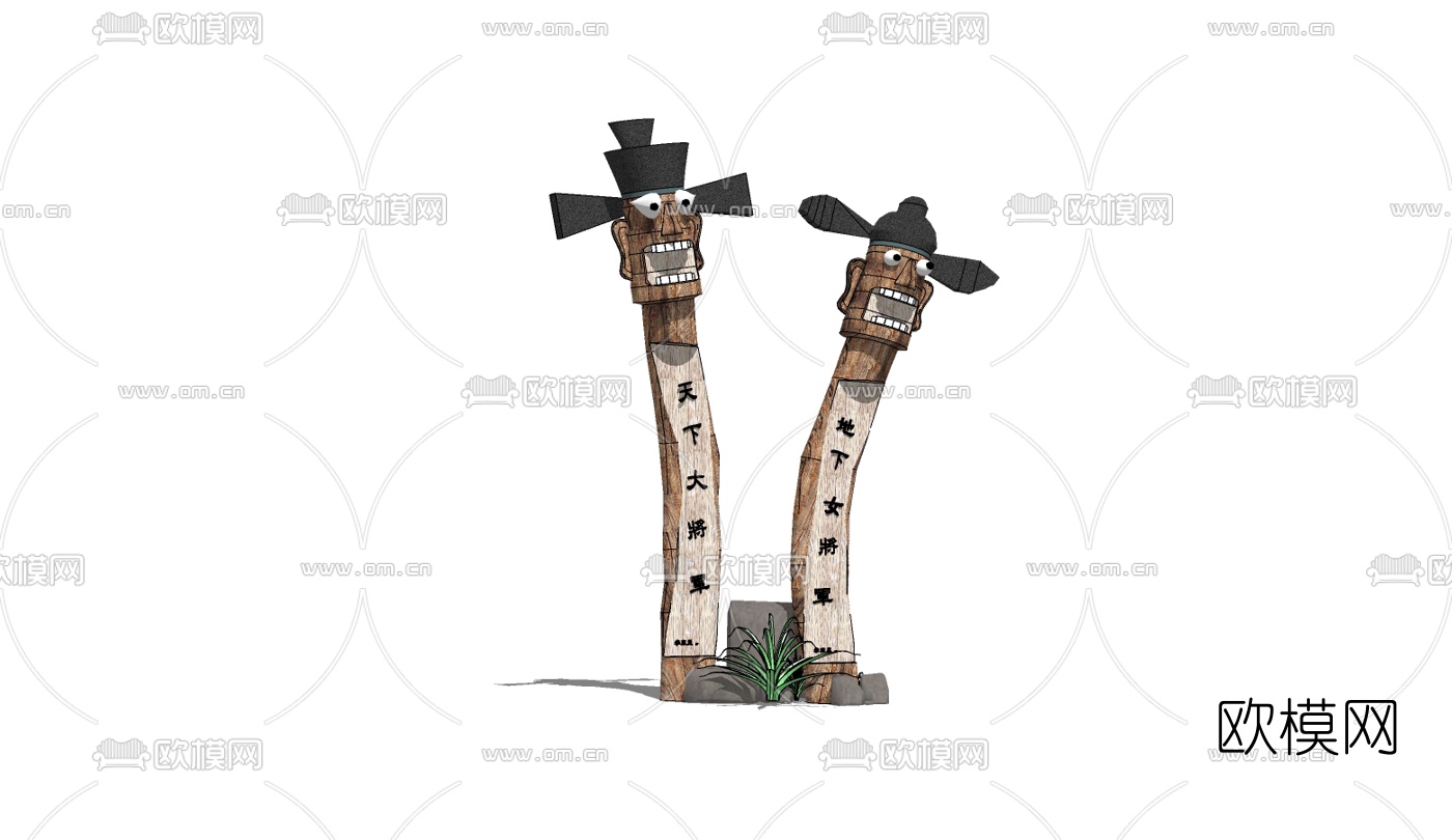 韩式景观小品免费su模型下载