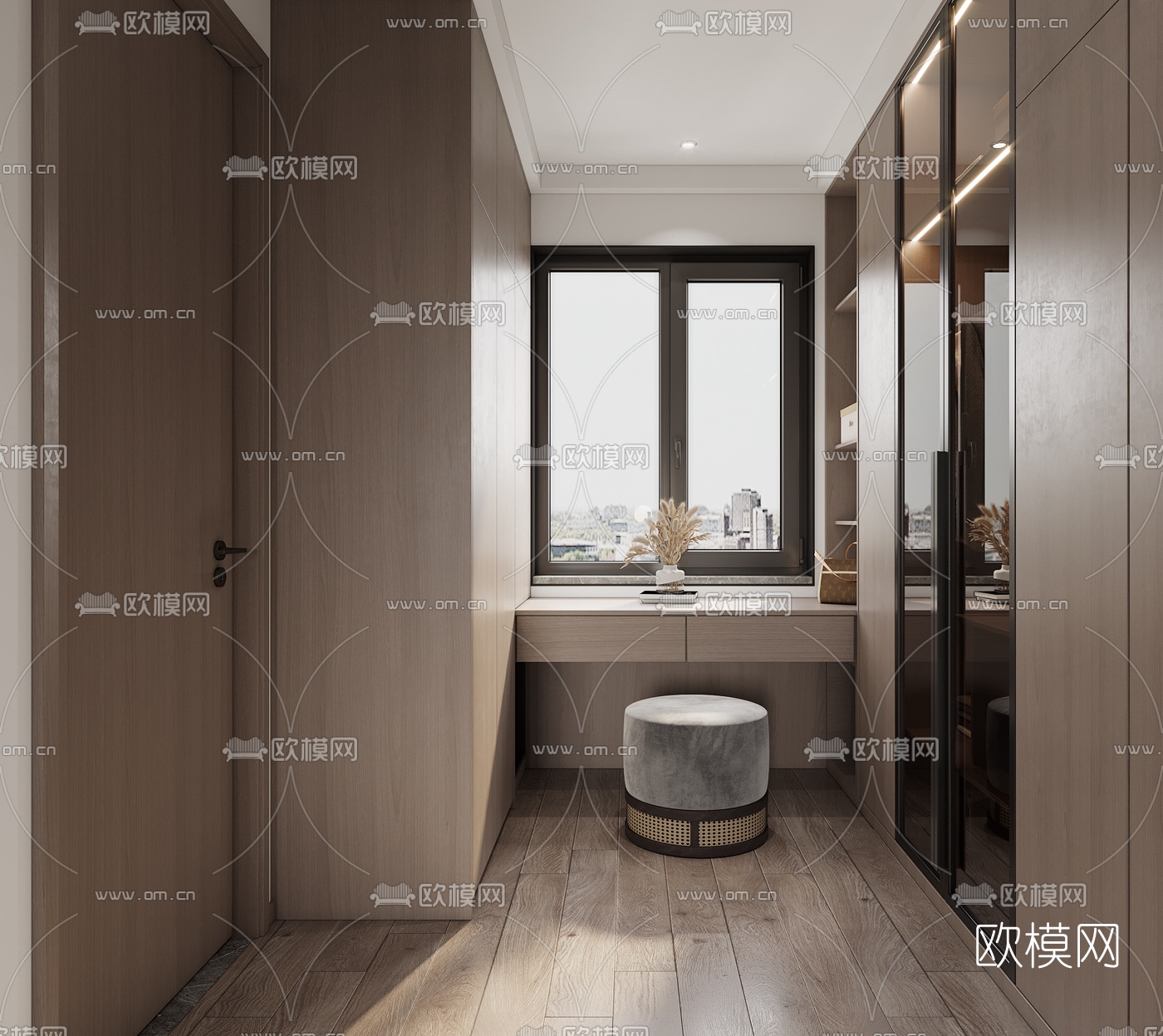 北欧卧室主人房3d模型下载（渲染图3）