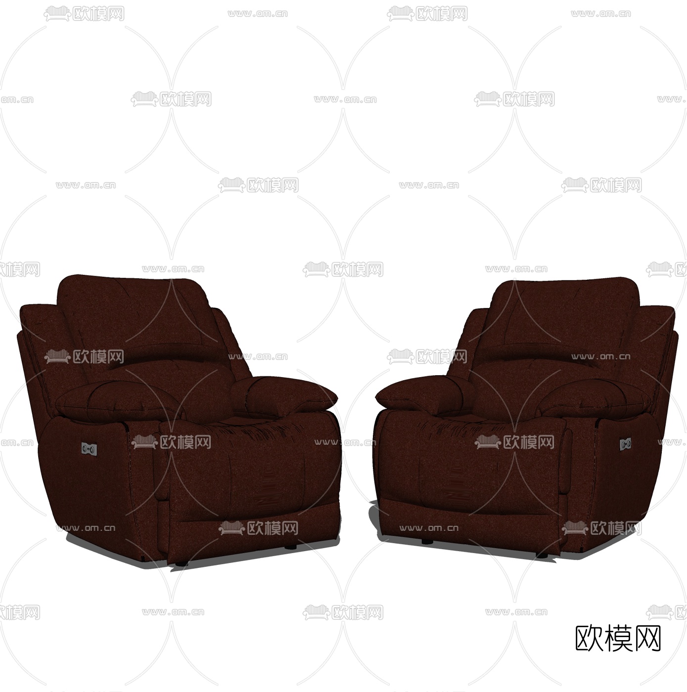 现代多功能皮革休闲沙发su模型下载