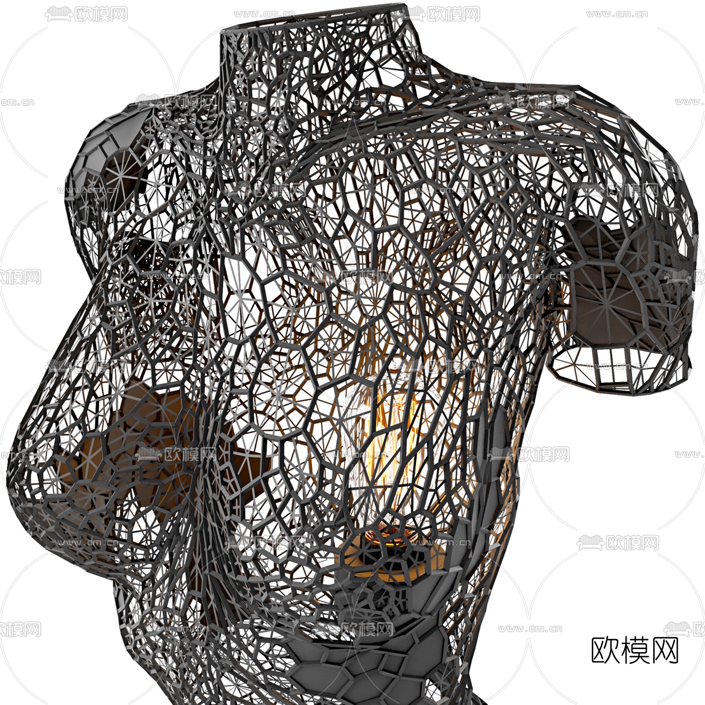 工业风人体艺术装饰灯3d模型