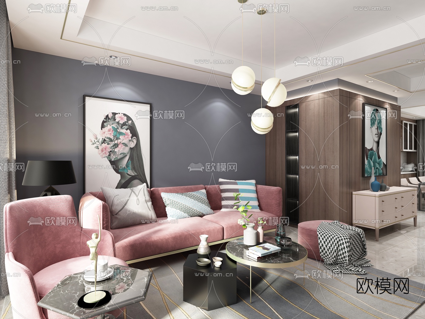现代客餐厅3d模型