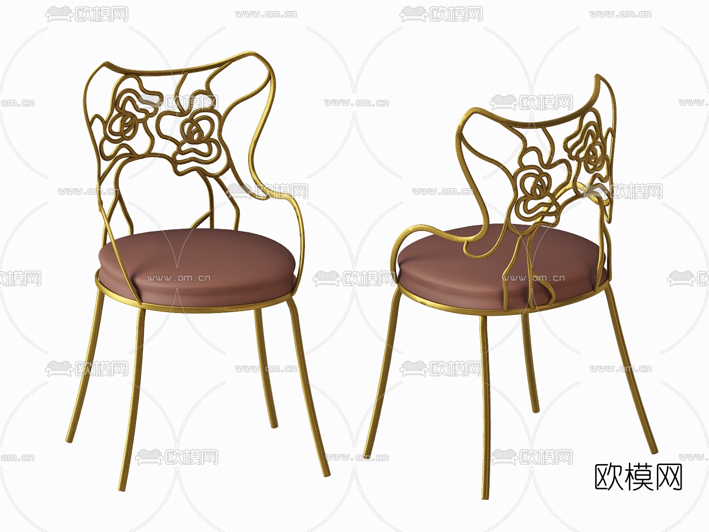 工业风金属单椅3d模型下载