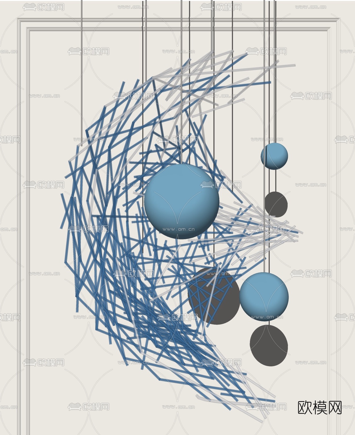 现代装饰灯su模型下载（渲染图1）