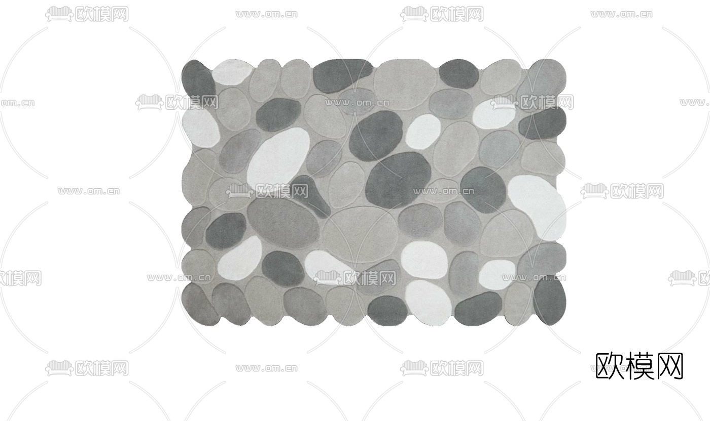 现代鹅卵石瓷砖免费su模型下载