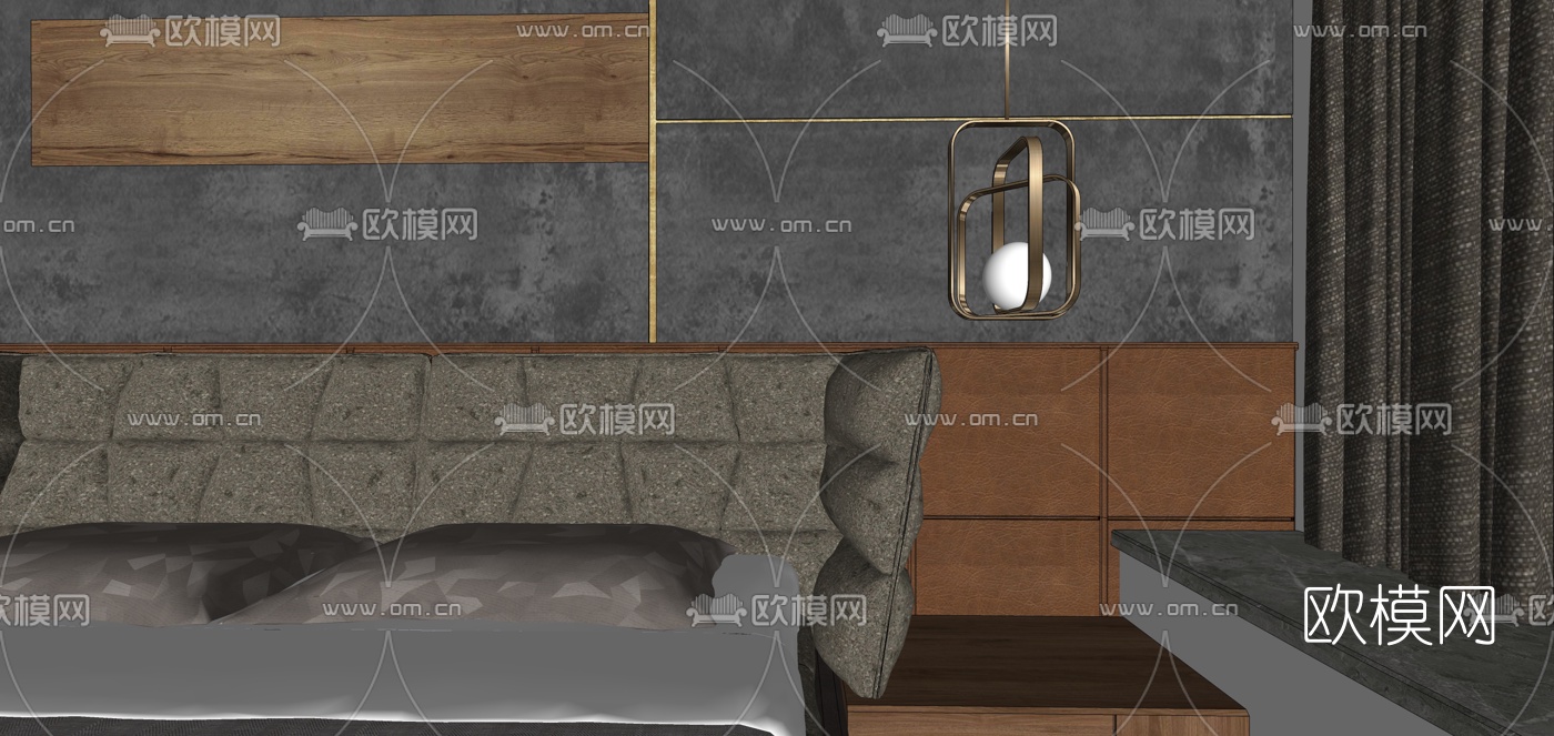 现代轻奢客餐厅su模型下载（渲染图27）