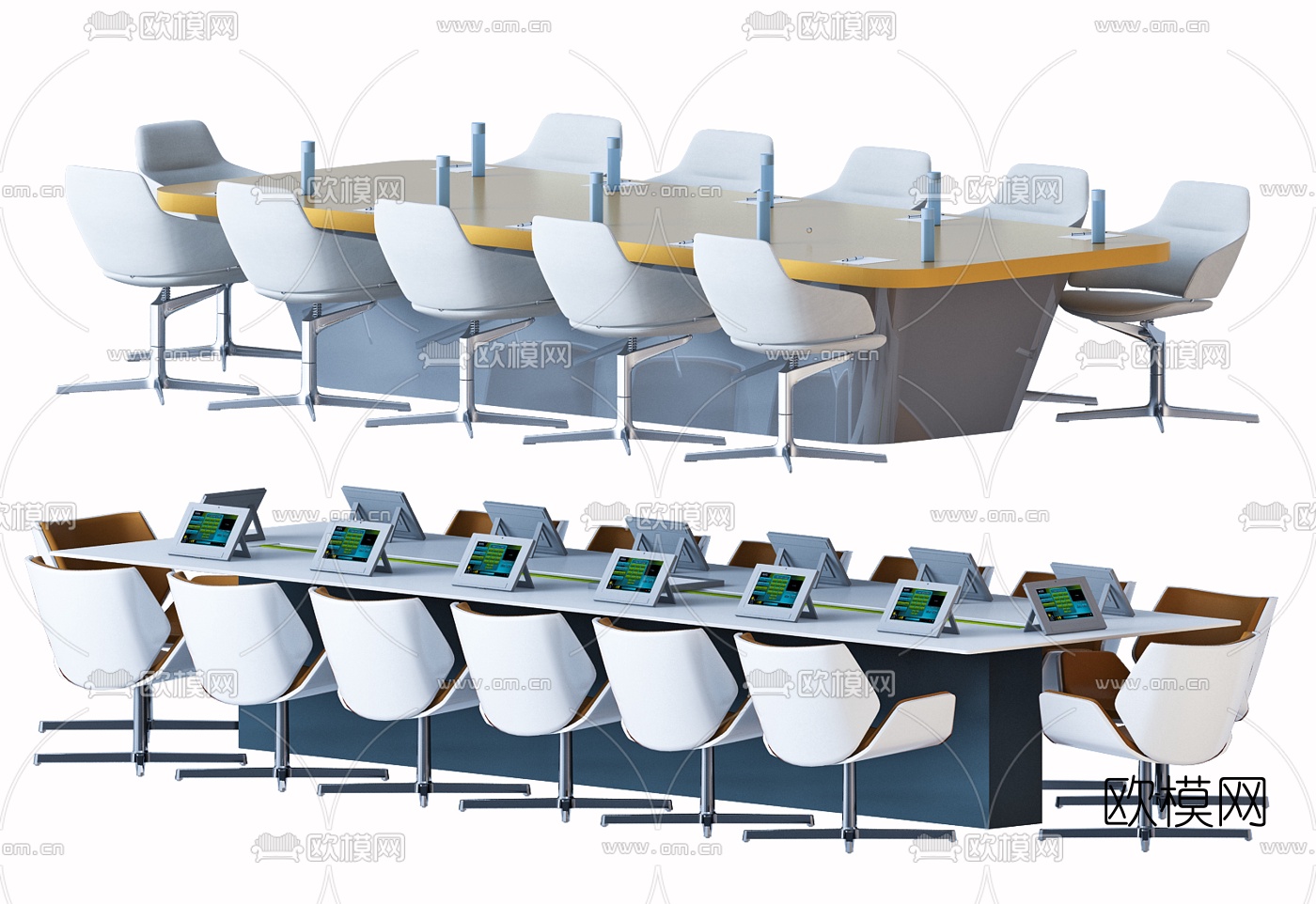 现代办公会议台3d模型下载