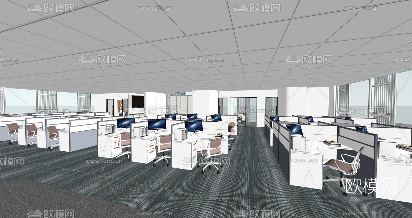 现代办公室SU模型下载（渲染图3）