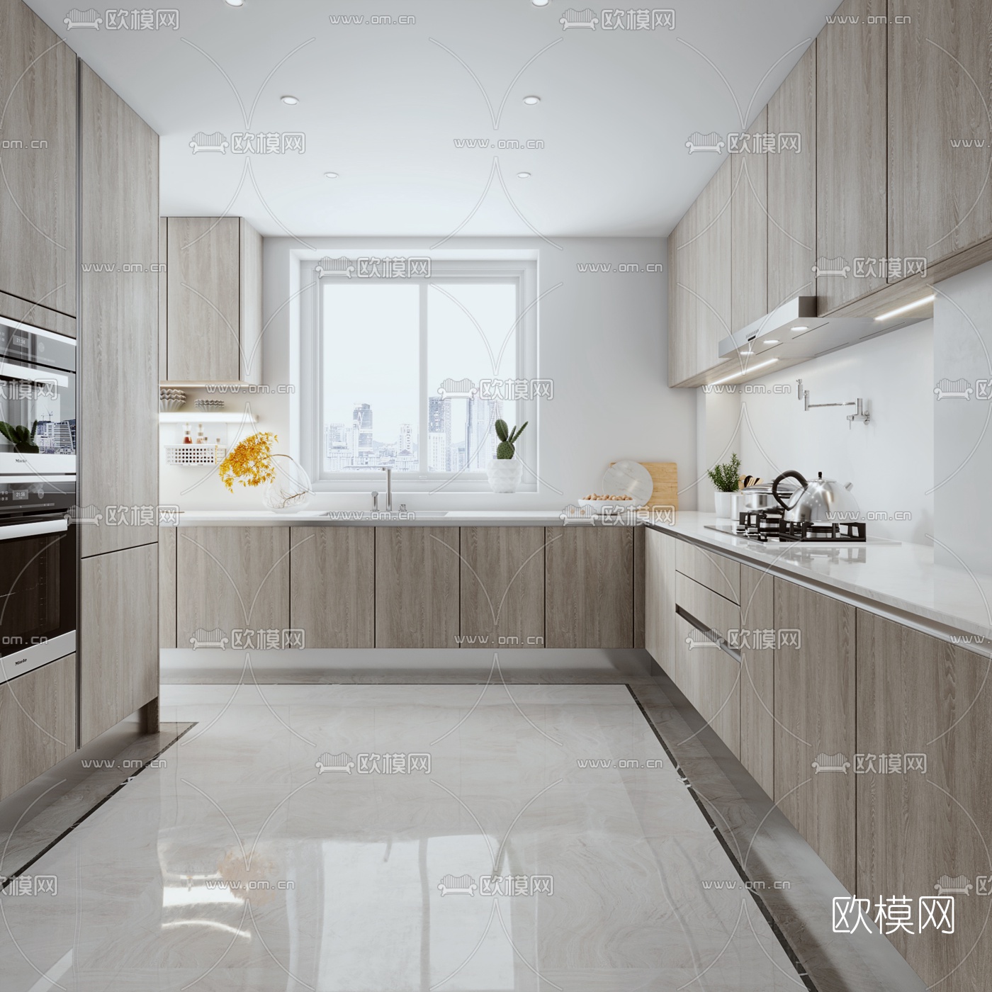 北欧厨房3d模型下载（渲染图1）
