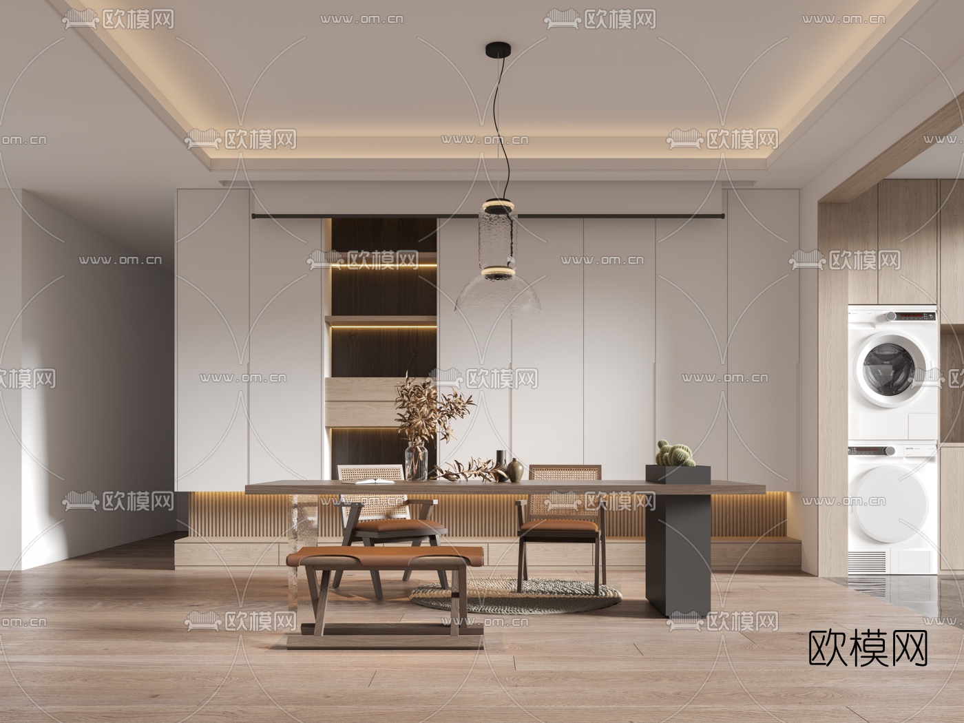 现代简约餐厅3d模型