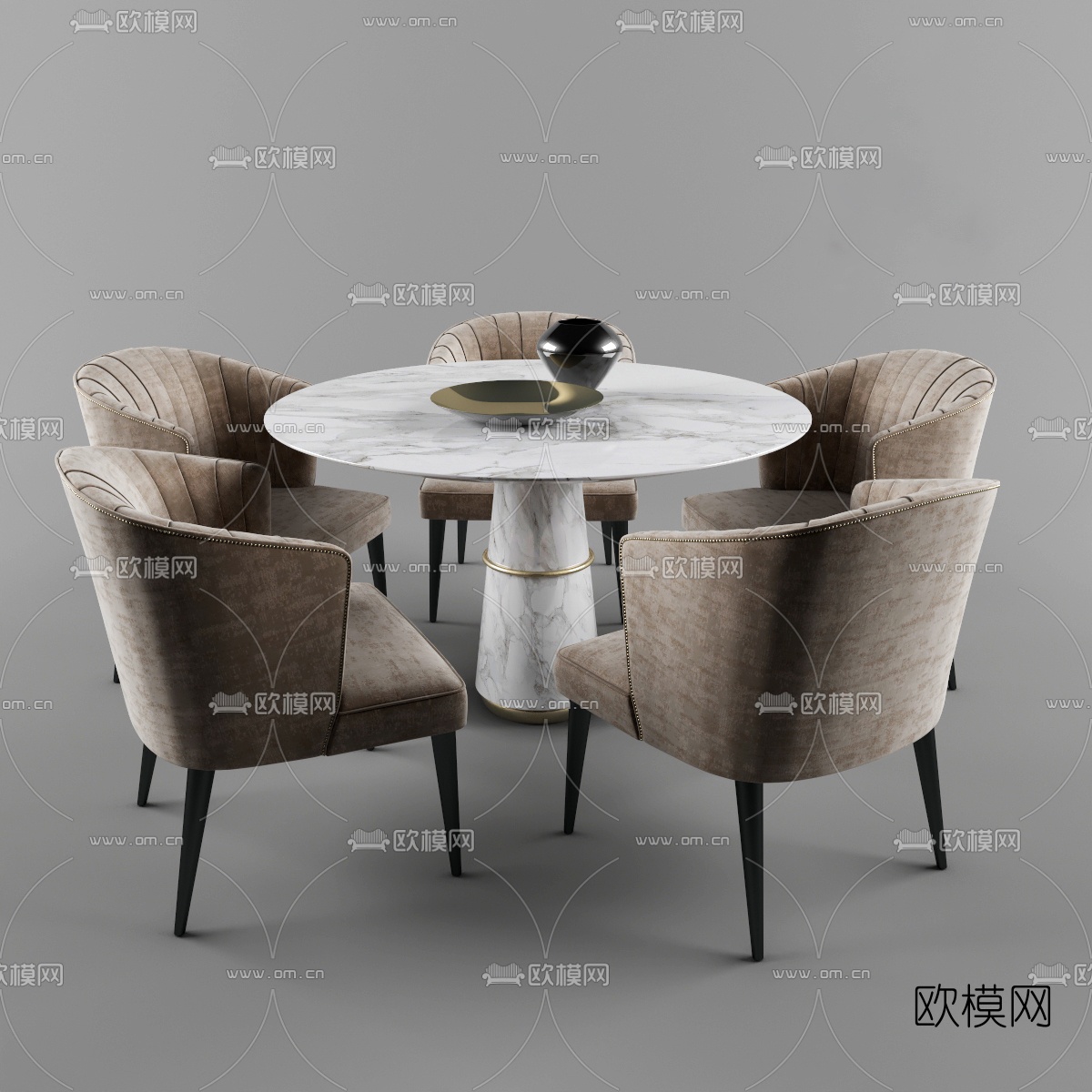 现代轻奢餐桌椅3d模型