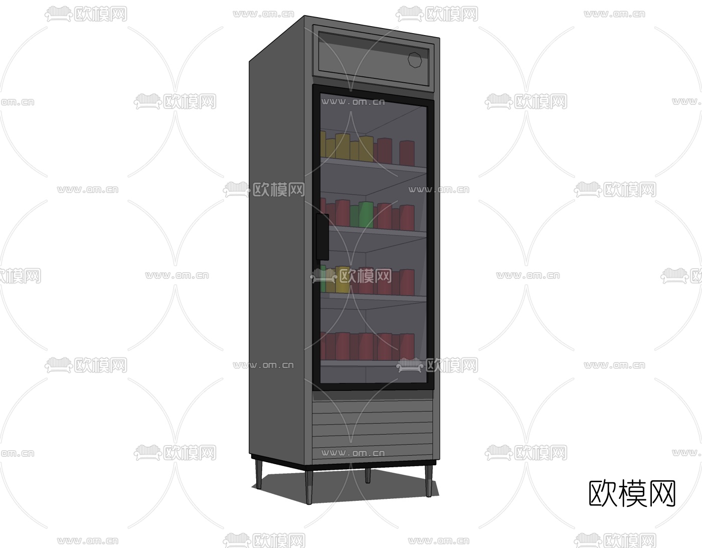 现代超市冰柜免费su模型下载