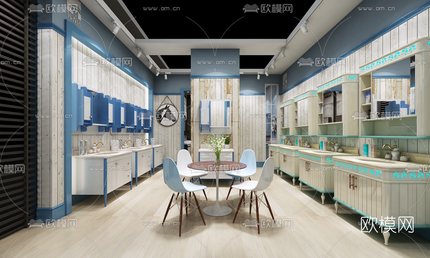 欧式卫浴柜架展厅3D模型