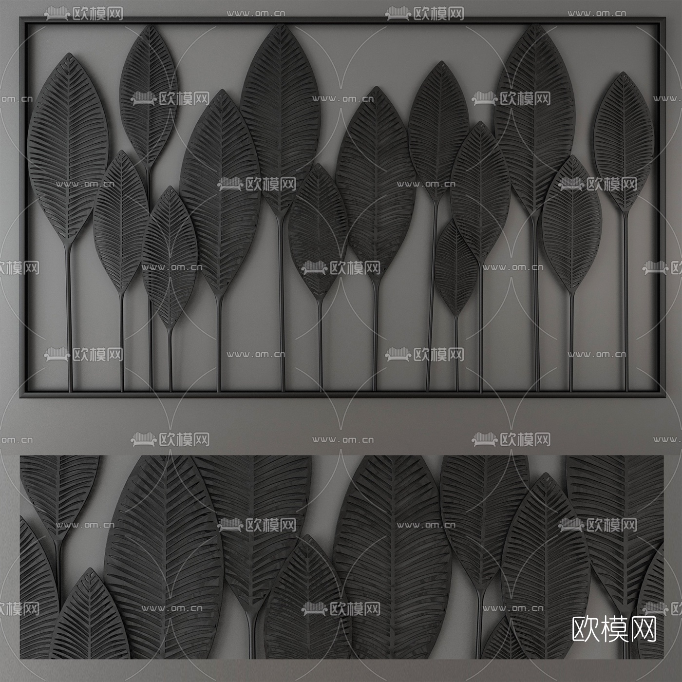 东南亚蕉叶墙饰装饰品3d模型下载