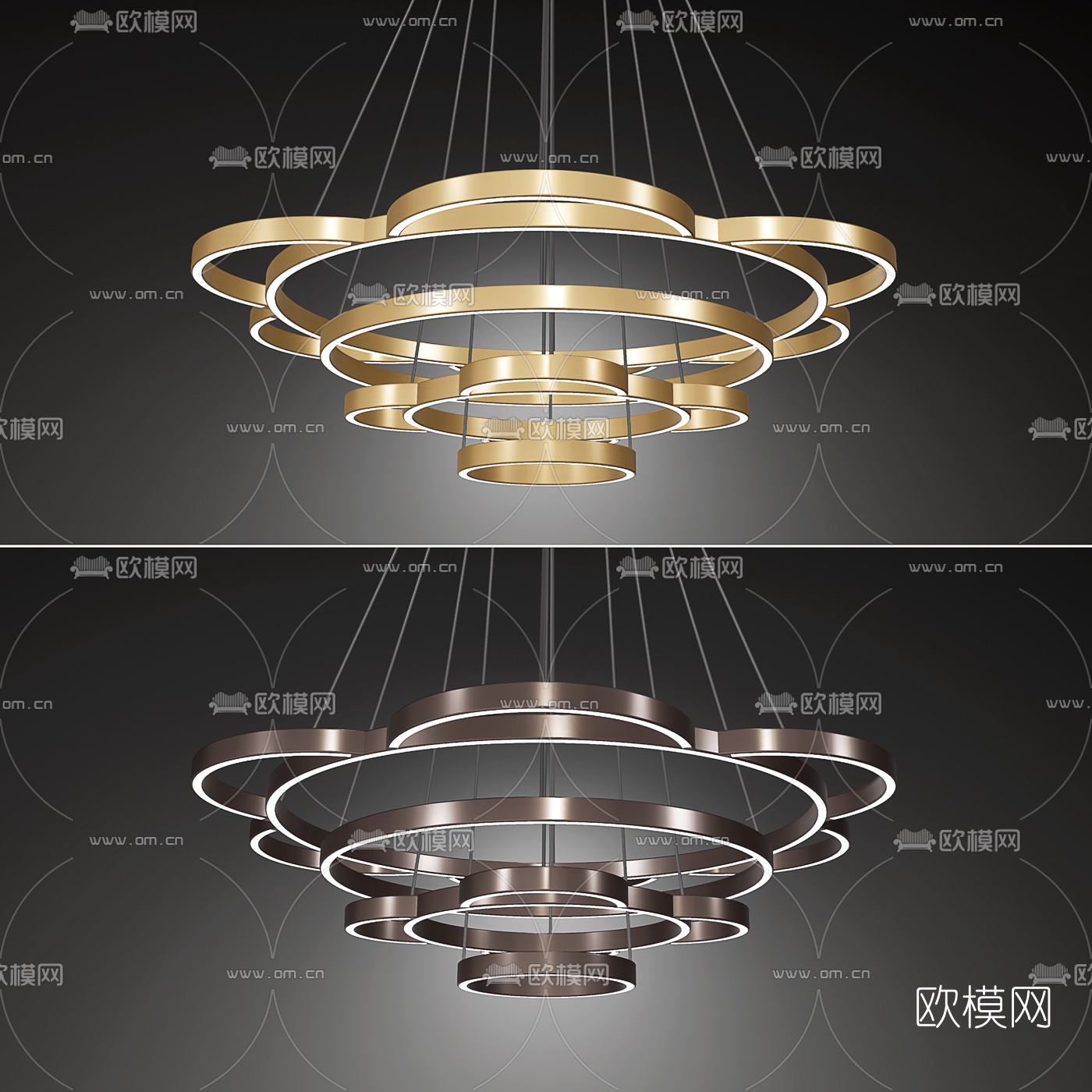 现代环形金属吊灯3d模型下载_ID10188156_3dmax免费模型-欧模网