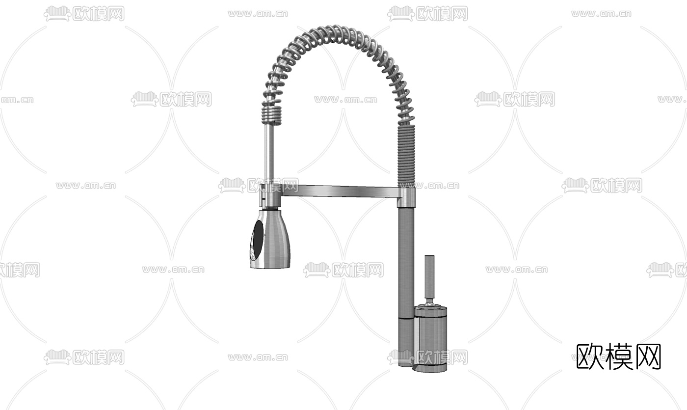 现代不锈钢水龙头免费su模型下载