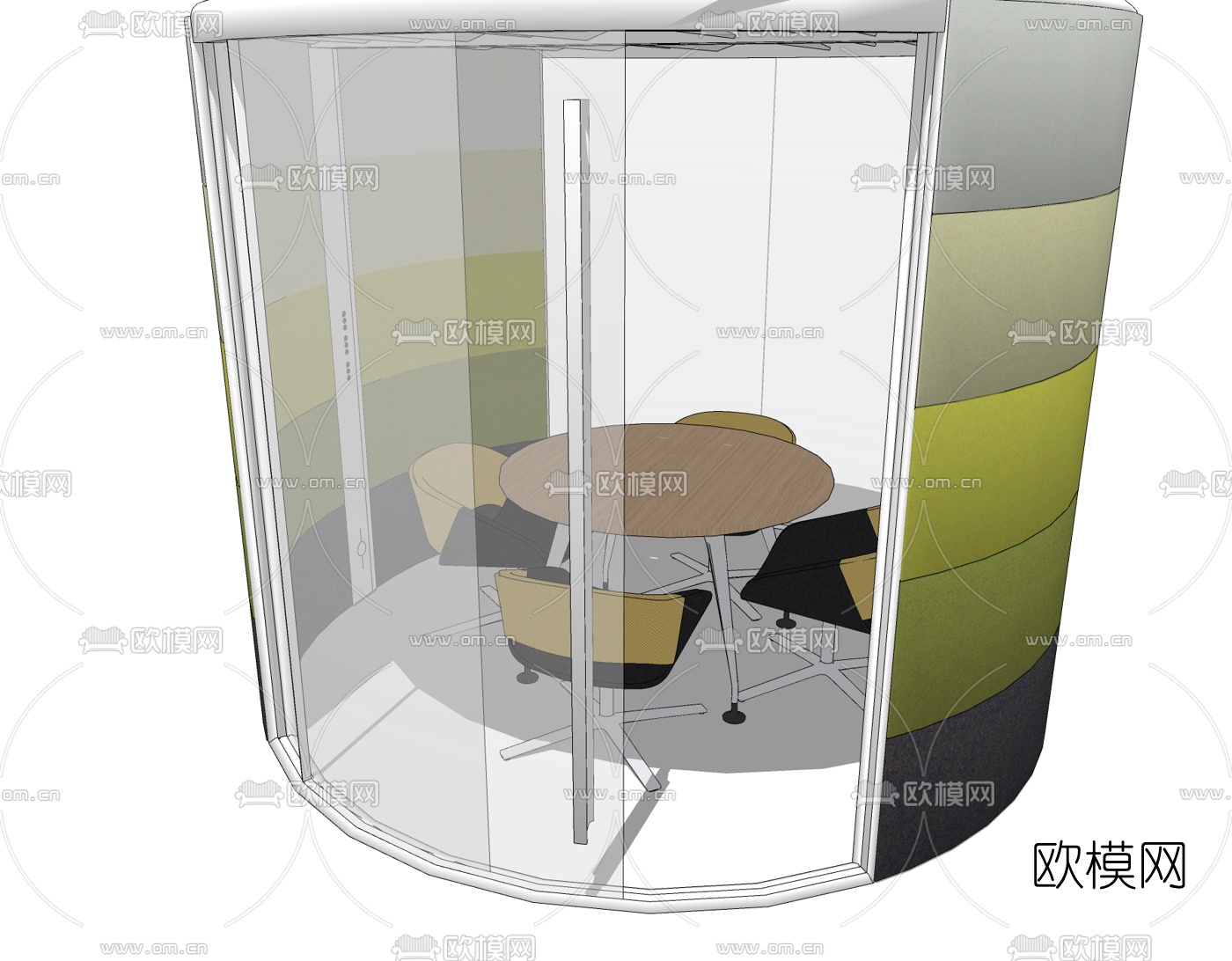现代休闲桌椅组合免费su模型下载