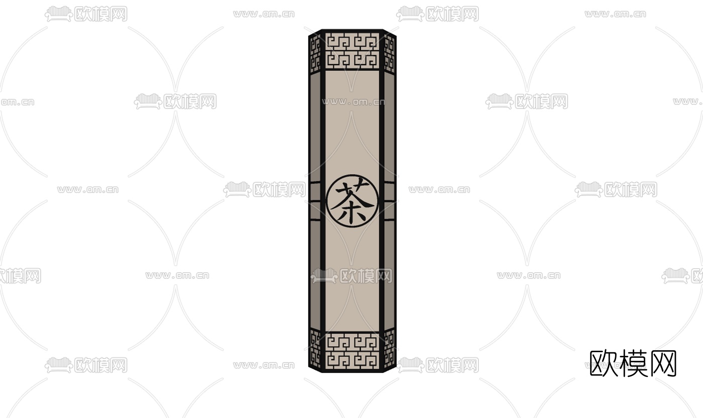 新中式壁灯免费su模型下载