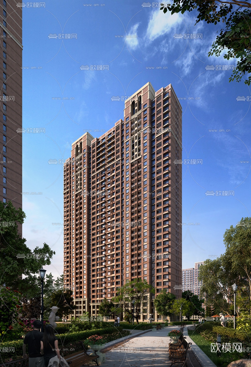 简欧住宅楼外观3d模型